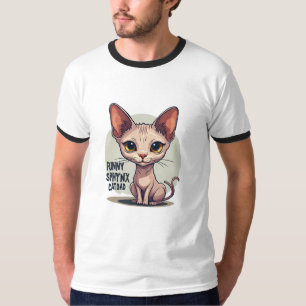 T-shirt Dessin animé de papa chat Sphynx drôle