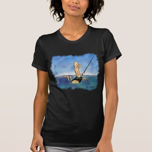 T-shirt Dessin animé de pêche jour étrange (Devant)