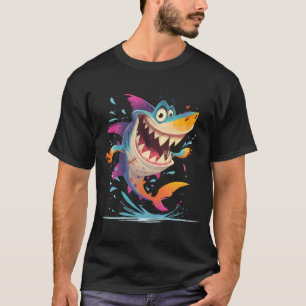 T-shirt Dessin animé de piranha en colère – Créature sous-