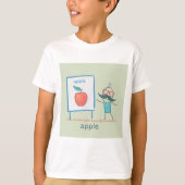 T-shirt Dessin animé de professeur Apple Fun Learning Alph (Devant)