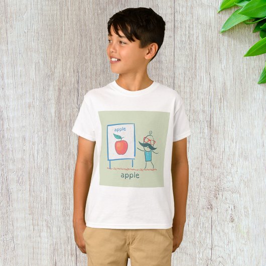 T-shirt Dessin animé de professeur Apple Fun Learning Alph