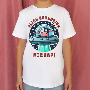 T-shirt Dessin animé de vache drôle d'enlèvement extraterr