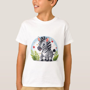 T-shirt Dessin animé de zèbre mignon