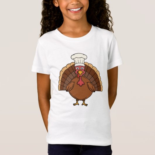 T-Shirt Dessin animé dinde chef Thanksgiving (Devant)