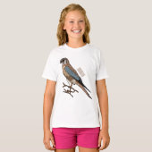 T-shirt dessin animé d'oiseau-kestrel américain (Devant entier)