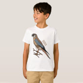 T-shirt dessin animé d'oiseau-kestrel américain (Devant entier)