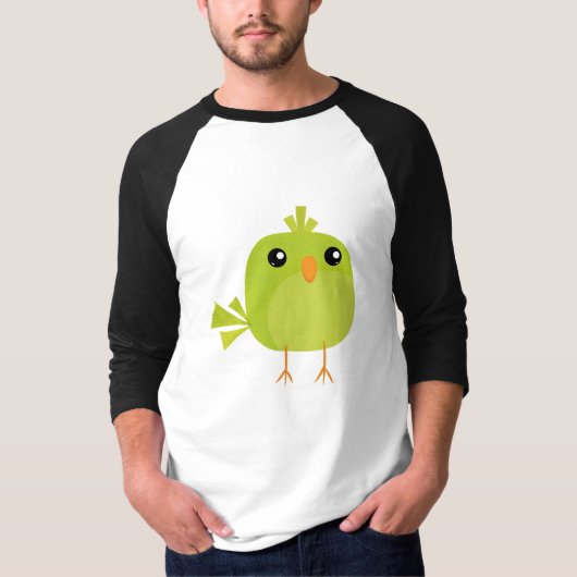 T-shirt Dessin animé d'oiseau vert (Devant)