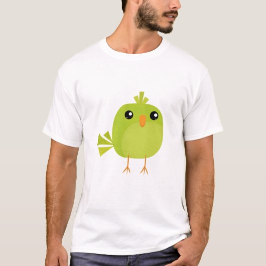 T-shirt Dessin animé d'oiseau vert (Devant)