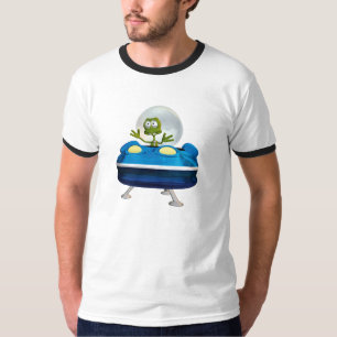 T-shirt Dessin animé d'OVNI d'aliens sympathiques et migno