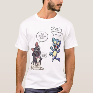 T-shirt Dessin Animé Drôle de Chien et Chat – Cute Bouldog