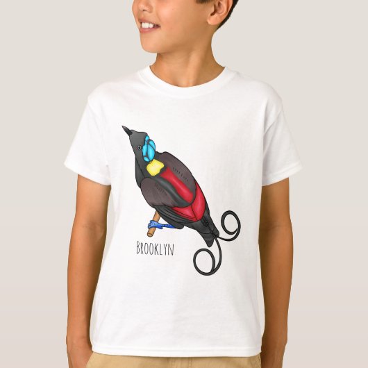T-shirt dessin animé du manucode de Wilson (Devant)