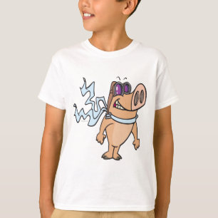 T-shirt dessin animé du pilote de porc