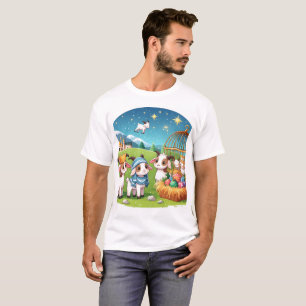 T-shirt dessin animé d'une crèche avec un