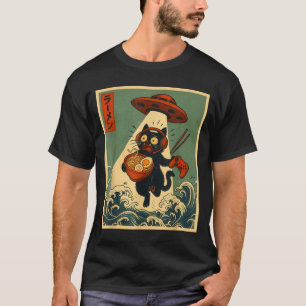 T-shirt Dessin animé japonais vintage drôle de chat gamer 