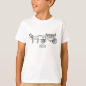 T-shirt dessin animé mariage cheval & calèche (Devant)