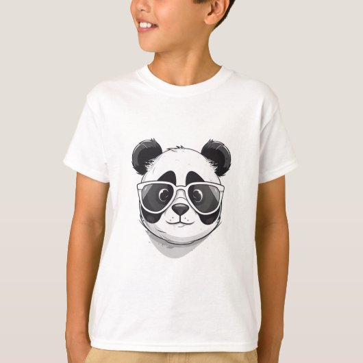 T-shirt Dessin Animé Panda Mignon (Devant)
