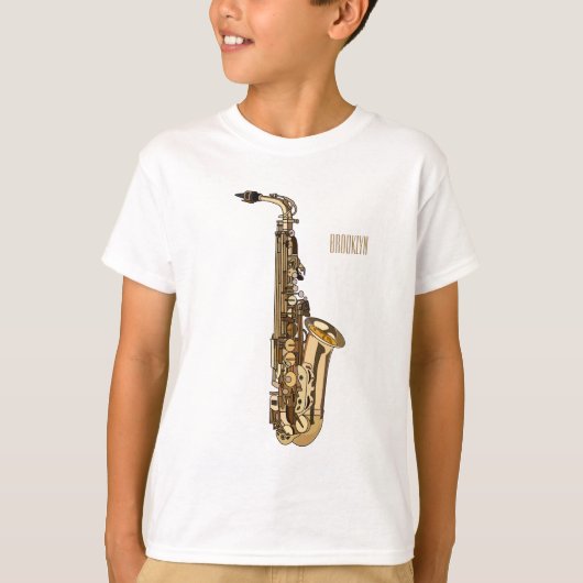 T-shirt dessin animé saxophone (Devant)