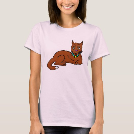 T-shirt Dessin assis sur le chat (Devant)