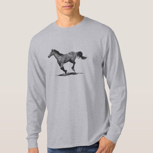T-shirt Dessin au crayon de cheval courant (Devant)