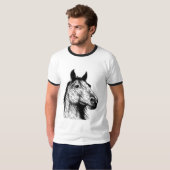 T-shirt Dessin au crayon de Horsehead (Devant entier)