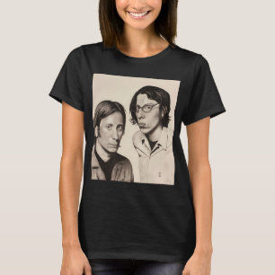 T-shirt Dessin au fusain de réalisme à clé noire