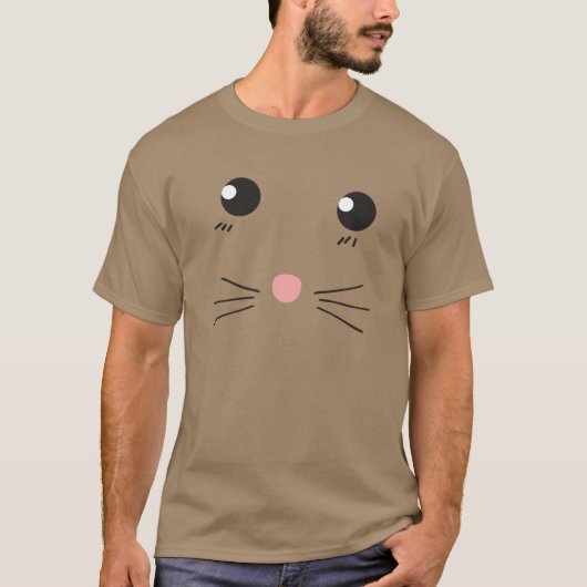 T-shirt Dessin au trait de visage de chat (Devant)