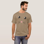 T-shirt Dessin au trait de visage de chat (Devant entier)