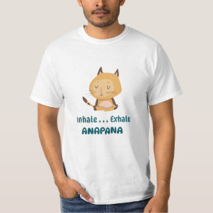 T-shirt Dessin Chat Anapana Méditation Inhale Exhale