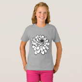 T-shirt Dessin Chrysanthemum - noir et blanc (Devant entier)