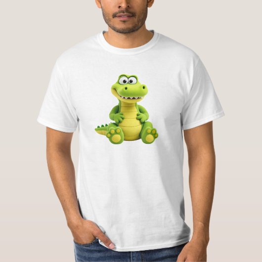 T-shirt Dessin d’un crocodile rigolo. (Devant)