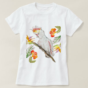 T-shirt Dessin d'aquarelle d'un perroquet de cacatoès