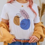 T-shirt Dessin d'art minimaliste Abstrait face<br><div class="desc">Belle illustration moderne d'une ligne d'un visage féminin entouré de formes organiques abstraites.</div>