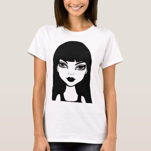 T-shirt Dessin d'art original Vampire Cartoon Girl (Devant)