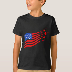 T-shirt Dessin d'avion patriotique Drapeau américain Usa