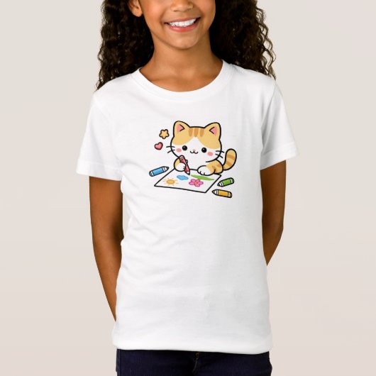T-Shirt Dessin de chat (Devant)