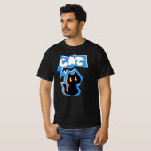 T-shirt Dessin de chat noir (Devant entier)