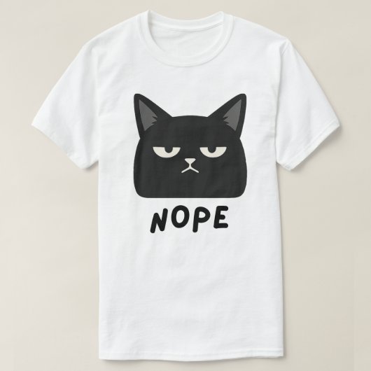 T-shirt Dessin de chat noir Nope (Design devant)