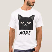T-shirt Dessin de chat noir Nope (Devant)