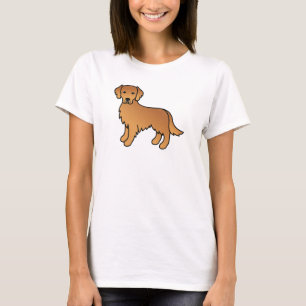 T-shirt Dessin de chien de dessin de chien rouge Golden Re
