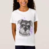 T-Shirt Dessin de chien de Schnauzer (Devant)