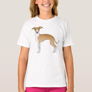 T-shirt Dessin de chien italien gris et blanc mignon