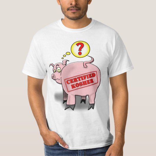 T-shirt Dessin de cochon certifié Kosher (Devant)