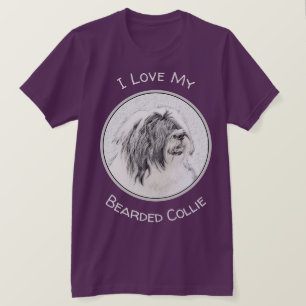 T-shirt Dessin de collie à oreilles - Joli art original de