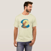 T-shirt dessin de coyote et pleine lune (Devant entier)