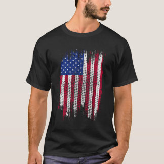 T-shirt Dessin de demi-teinte en détresse du drapeau des É