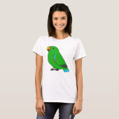 T-shirt Dessin de dessin animé Fluffy mâle vert eclectus p (Devant entier)