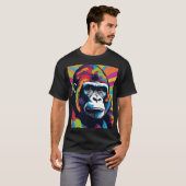 T-shirt Dessin de dessin de peinture Gorilla Pop (Devant entier)