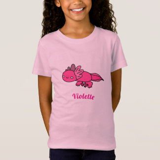 T-Shirt Dessin de dessin mignon Axolotl rose