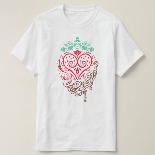 T-shirt dessin de doodé de fraise chocolat (Design devant)