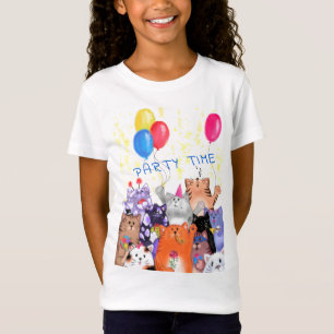 T-Shirt Dessin de fête de chats heureux - Drôle -